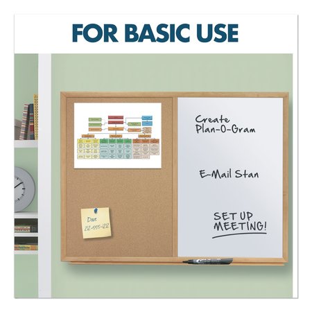 Quartet Bulletin/Dry-Erase Board, Melamine/Cork, 48 x 36, White/Brown, Oak Finish Frame S554